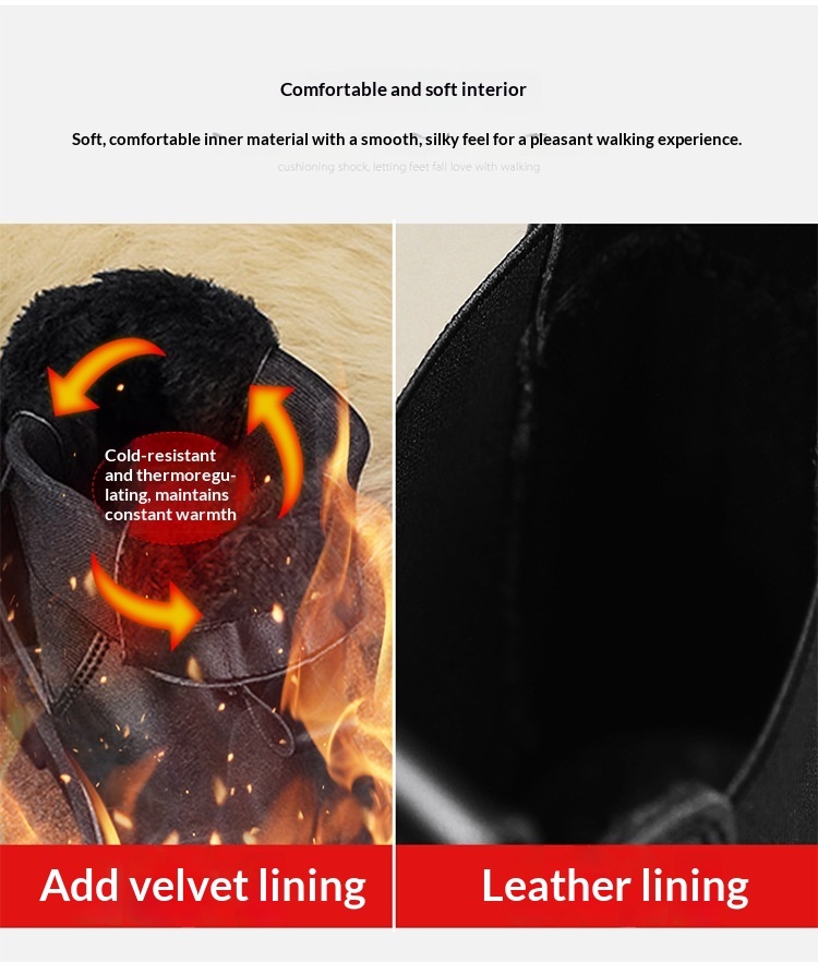 Glide 2022 Autumn Winter Men's High-top Martin Boots Youth Outdoor Black Cotton New Fashion Casual Shoes_voghion.com