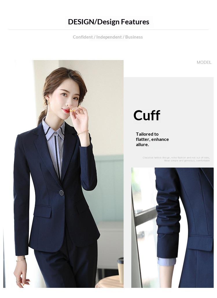 ChicShe Professional Suit For Women Hotel Front Desk Manager Sales Department Workwear Long Sleeve Set_voghion.com