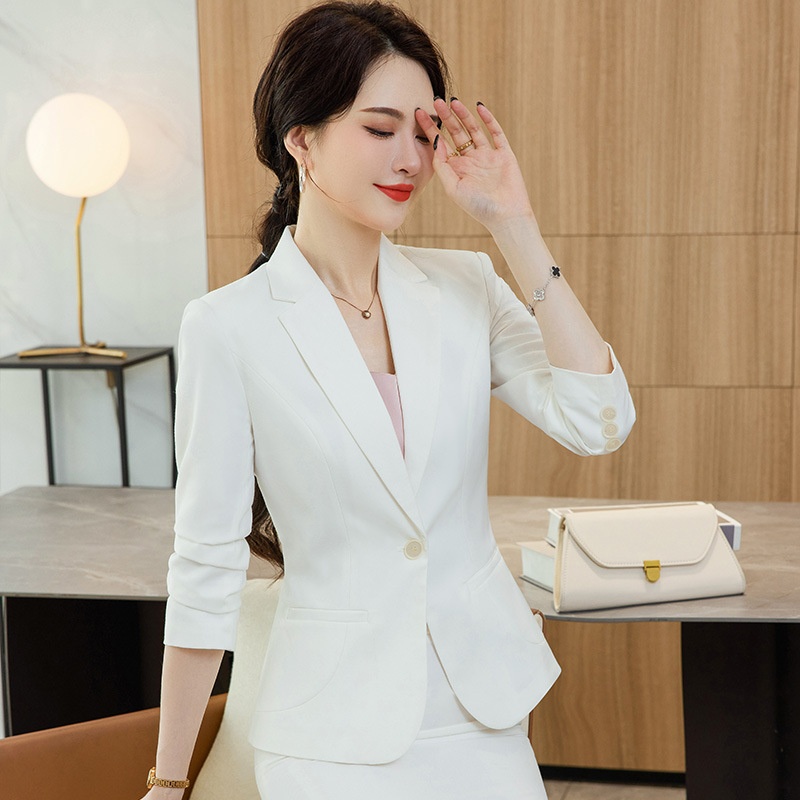 ChicShe 2023 Autumn Winter New Professional We Women's Fashion Small Fragrance Style Suit Slim Fit Elegant White-coll_voghion.com
