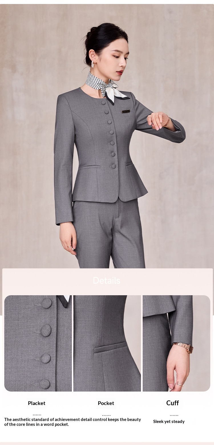 ChicShe Spring And Autumn Long Sleeve Suit Pants Women Professional High-end Fashion Slim Fit Navy Blue Sales Department_voghion.com