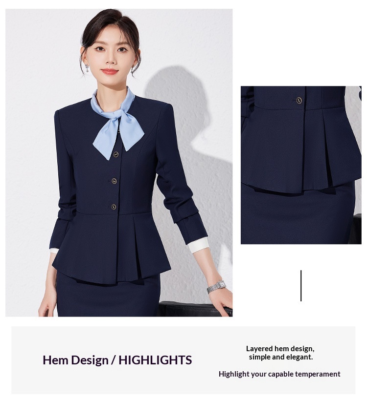 ChicShe 2025 Spring Autumn New Long Sleeve Professional Suit Set Women With Elegant Bow Tie For Hotel Front Desk And Beauty_voghion.com