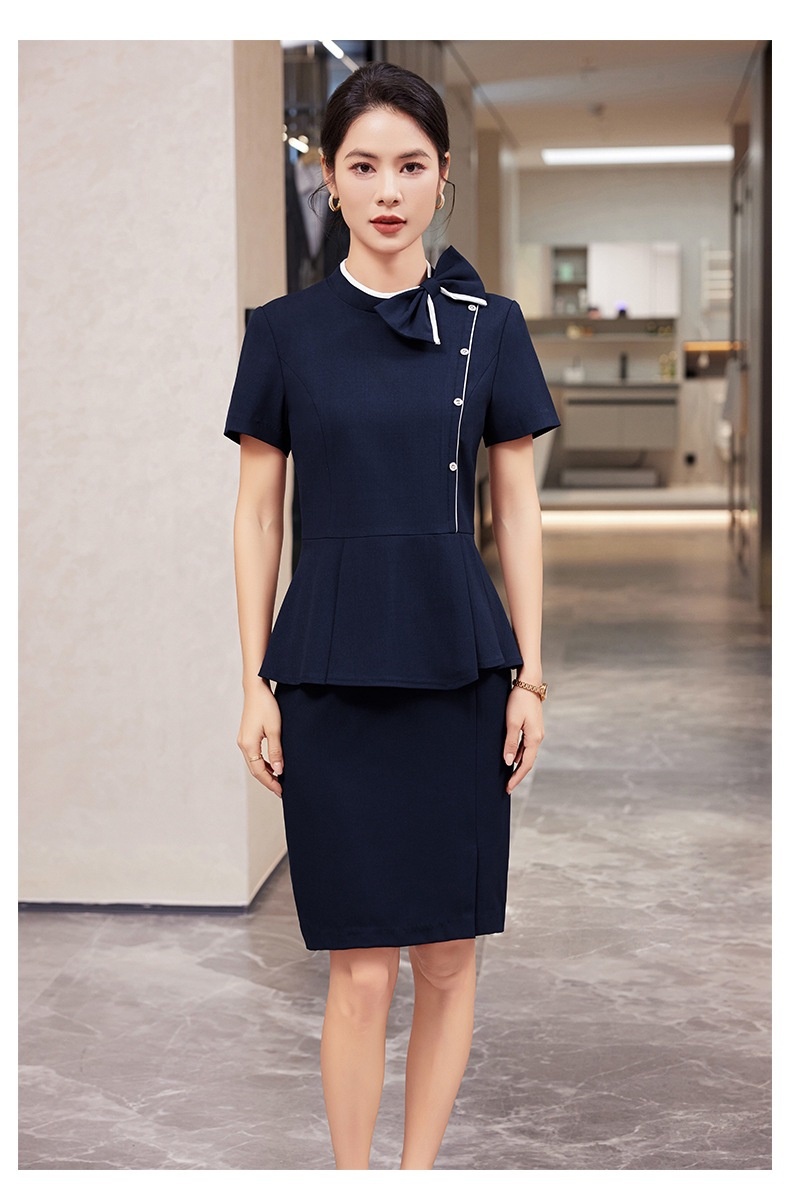 ChicShe 2025 Summer Fashion Women's Short Sleeve Professional Suit Dress High-end Reception Beauty Salon Hotel Front Desk_voghion.com
