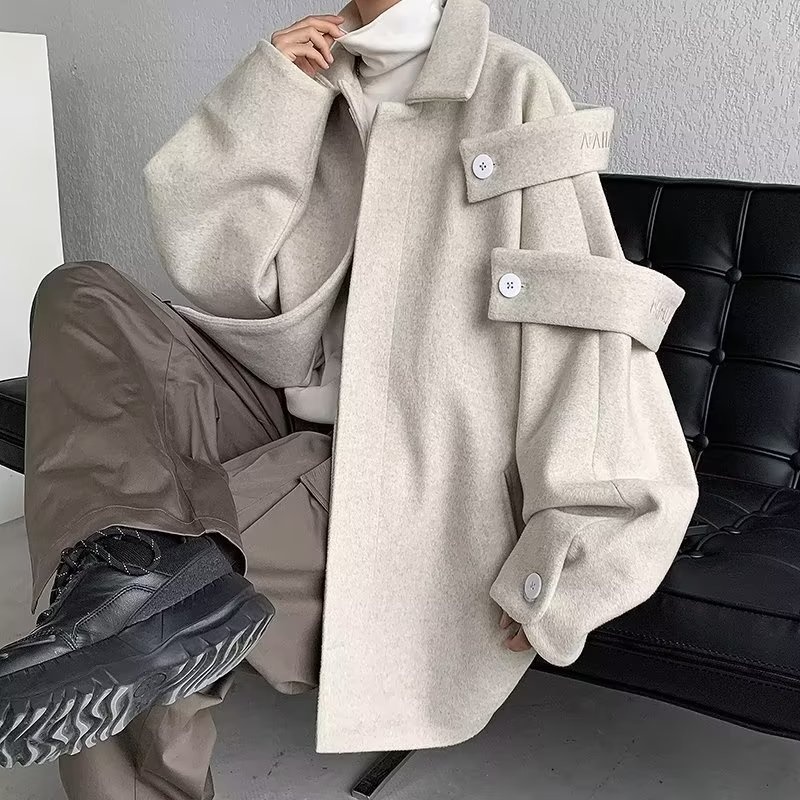 boy Boy Boy Men's High-End Autumn Winter Design DK Woolen Jacket German Style Naples Trench Coat Trendy_voghion.com