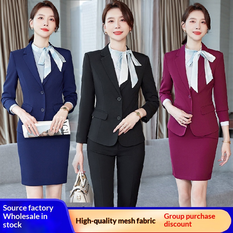 ChicShe High-end Plus Size Professional Women's Small Blazer Vest Suit Three-piece Set Medical Beauty Interview Formal Wear_voghion.com