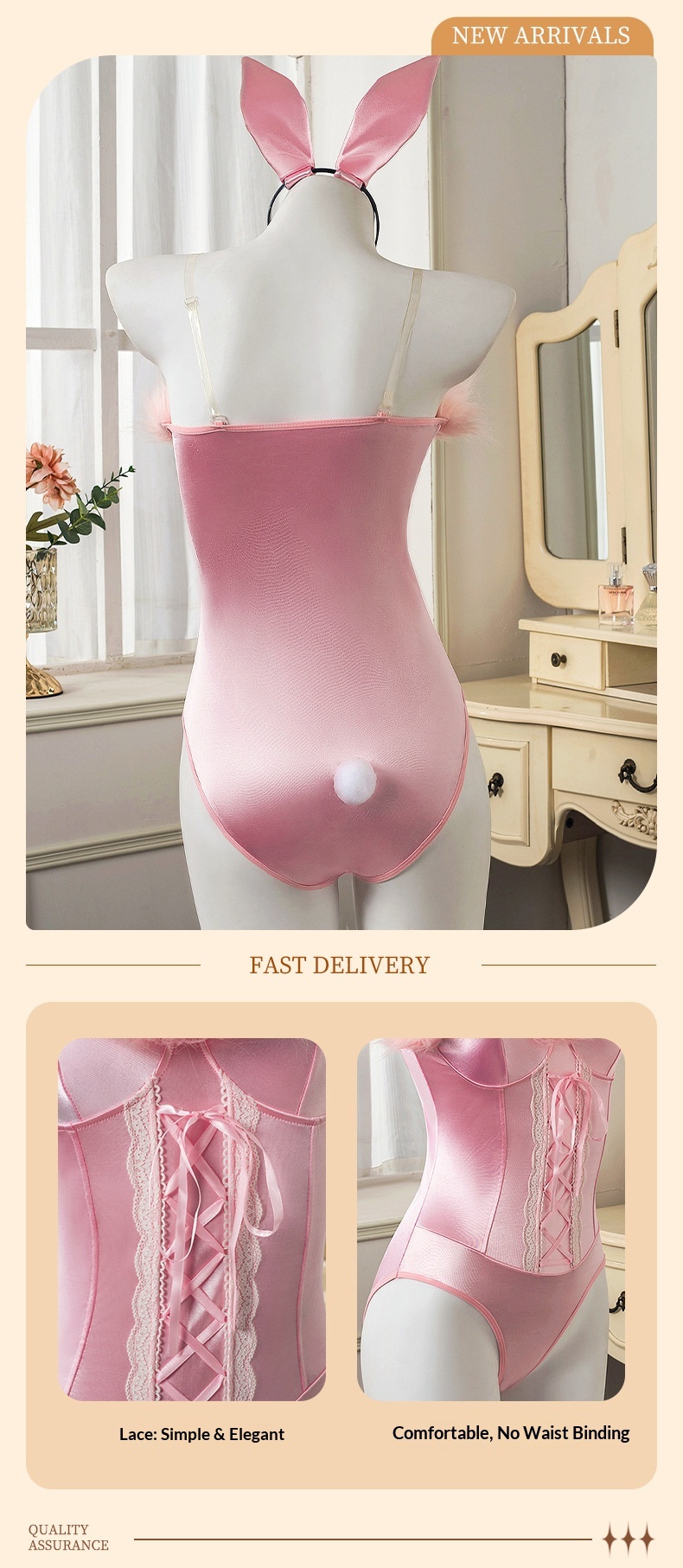 Eros Lab Lingerie Cute Bunny Girl Plush Bodysuit Fishnet Sexy Charming Passion Set Wholesale Temptation_voghion.com