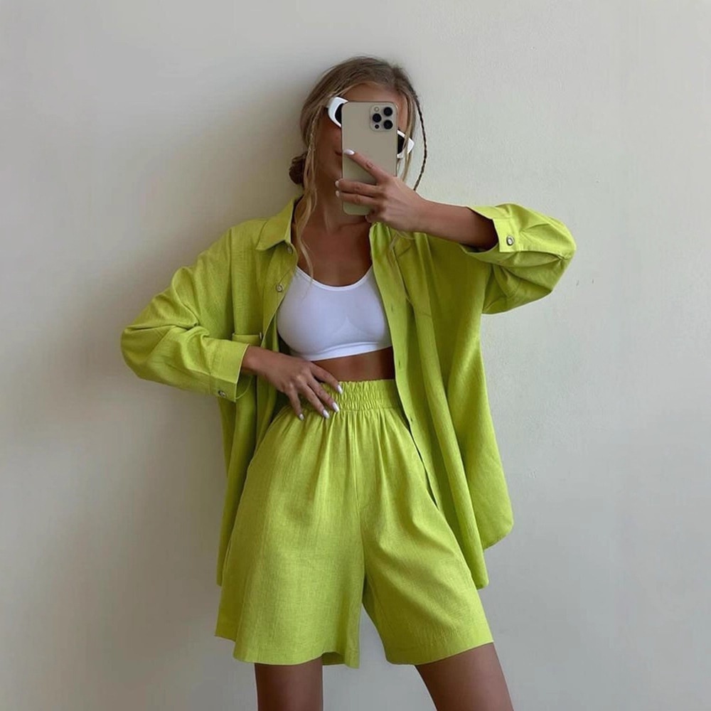 ChicShe Printemps 2024 Nouvelle chemise unie à manches longues, style européen et américain, coupe ample et décontractée_voghion.com