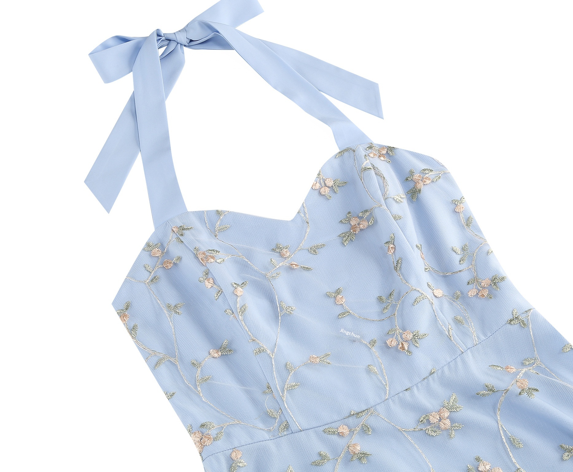 ChicShe Abito da donna elegante con ricamo in rete e spalline senza maniche, stile transfrontaliero europeo e americano per il commercio estero_voghion.com