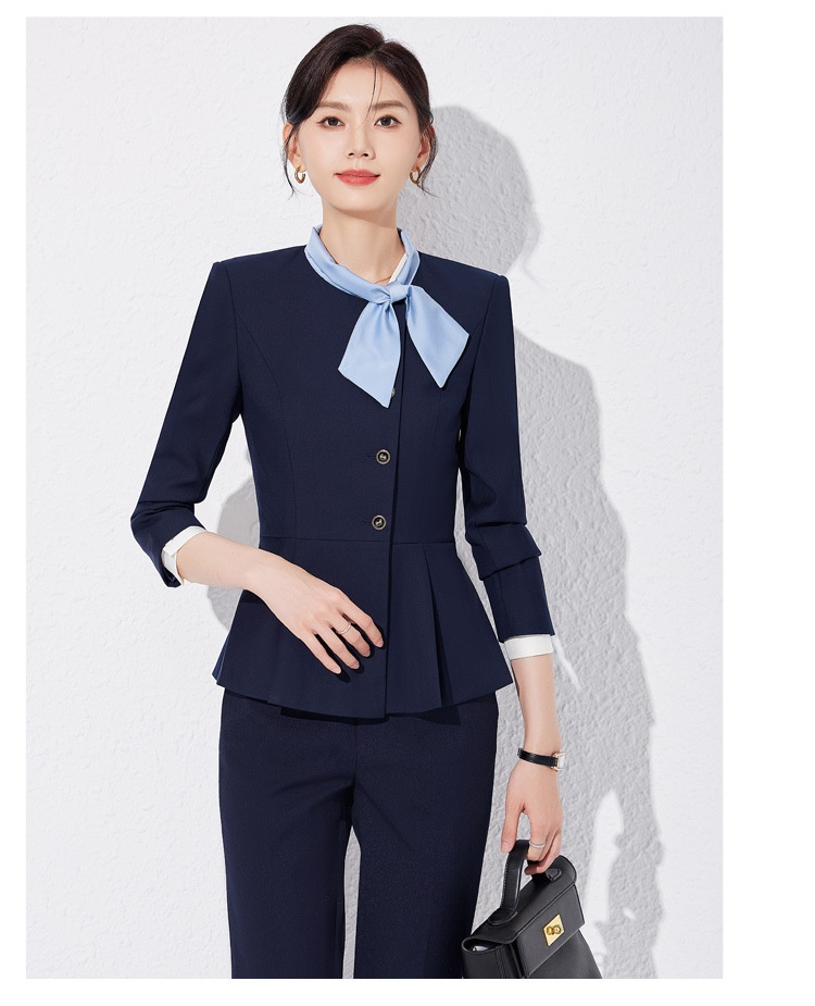 ChicShe 2025 Spring Autumn New Long Sleeve Professional Suit Set Women With Elegant Bow Tie For Hotel Front Desk And Beauty_voghion.com