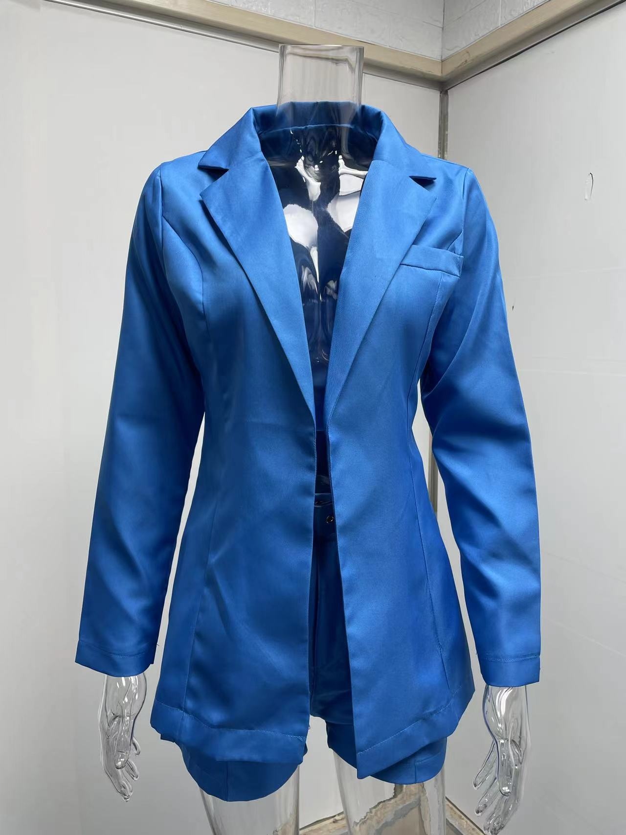 ChicShe 2024 European And American Cross-Border Tops Shorts Suit Set Sexy Elegant Women's Fashion Casual Lapel Cardigan_voghion.com