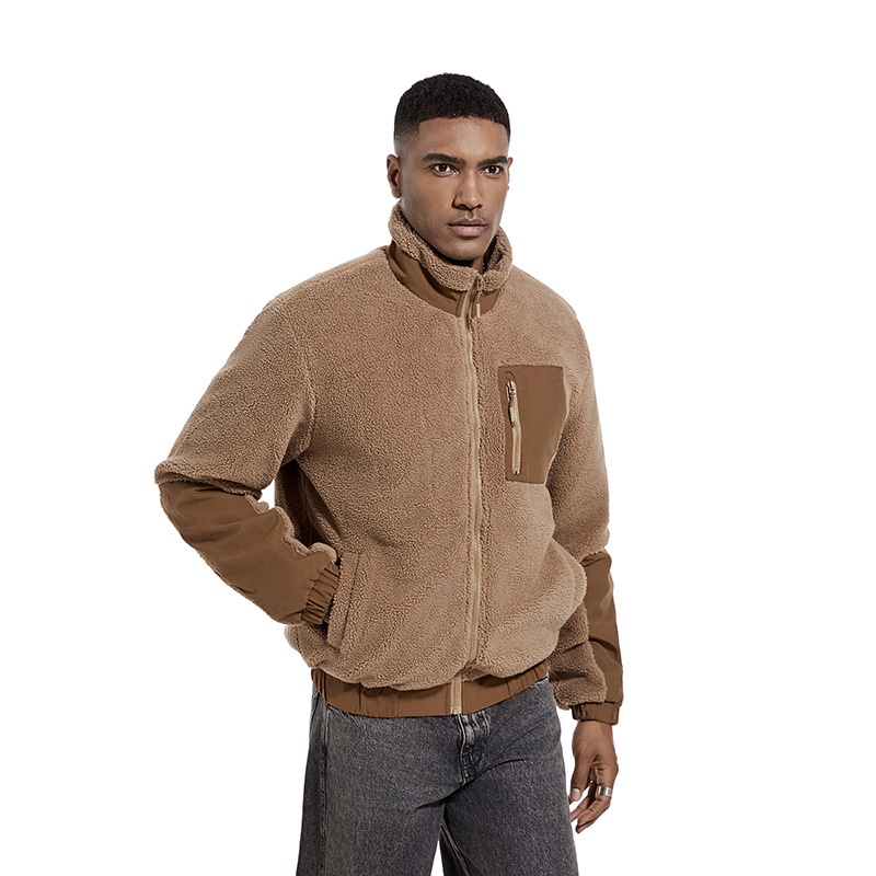 boy Boy Cross-Border Lamb Wool For Men, Autumn And Winter Stand Collar Fleece Casual New Style Export Jacket Cardigan Outdoor_voghion.com