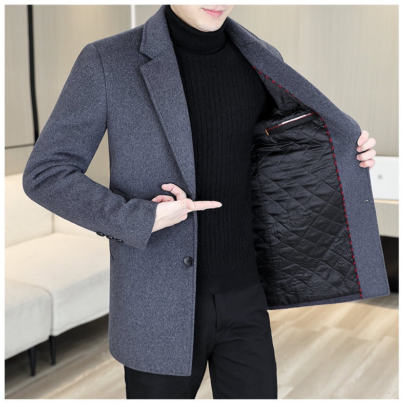 boy Boy Klonti - Autumn Winter Mid-Length Men's Wool With Turn-Down Collar Trench Coat D6609-p135_voghion.com