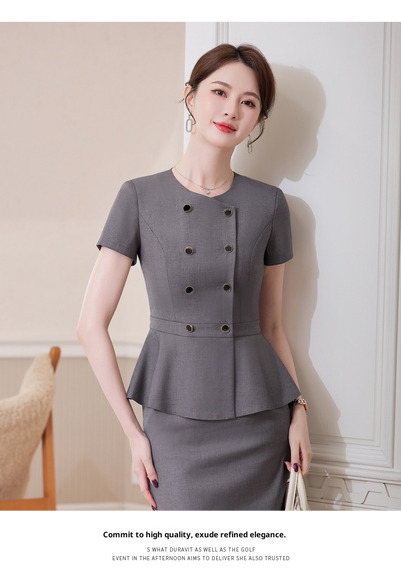 ChicShe Short Sleeve Blazer Jacket Top Women Pants Skirt Summer 2025 New Two-Piece Set Workwear_voghion.com