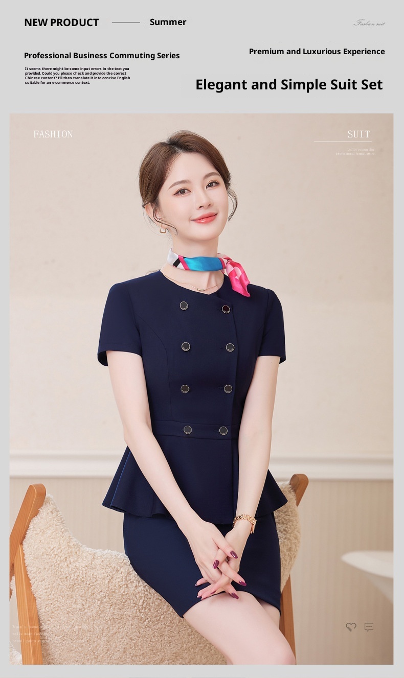 ChicShe Short Sleeve Blazer Jacket Top Women Pants Skirt Summer 2025 New Two-Piece Set Workwear_voghion.com