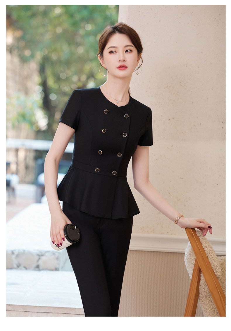ChicShe Short Sleeve Blazer Jacket Top Women Pants Skirt Summer 2025 New Two-Piece Set Workwear_voghion.com