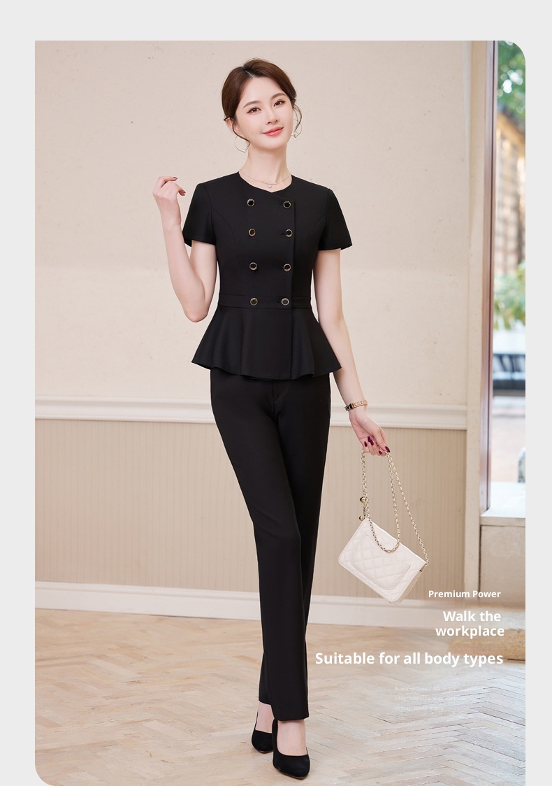 ChicShe Short Sleeve Blazer Jacket Top Women Pants Skirt Summer 2025 New Two-Piece Set Workwear_voghion.com