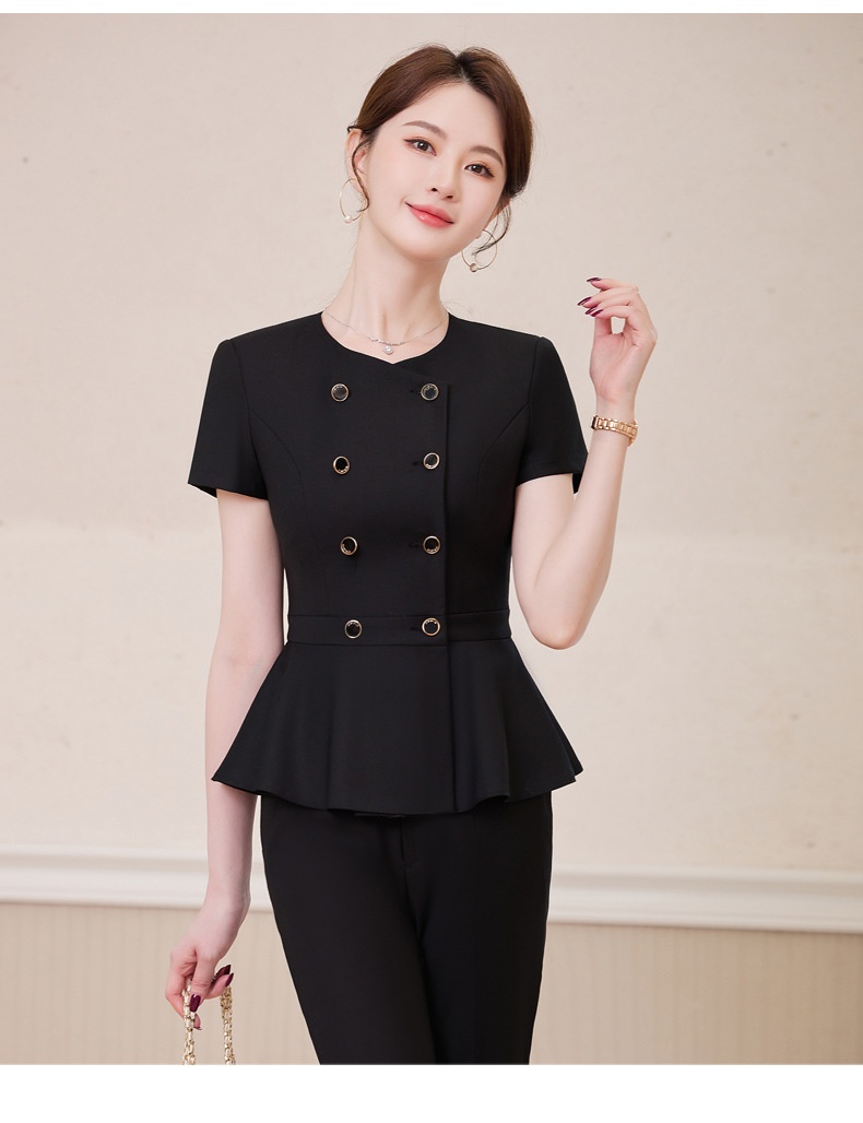 ChicShe Short Sleeve Blazer Jacket Top Women Pants Skirt Summer 2025 New Two-Piece Set Workwear_voghion.com