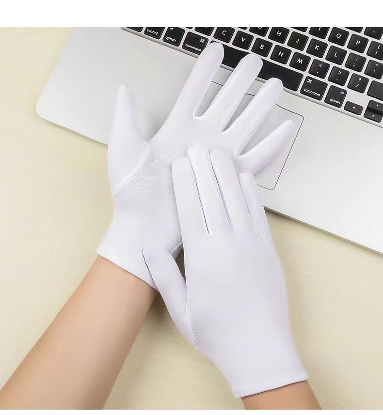 boy Boy Thin Velvet Warm Autumn Thick Cold-proof Solid Color Black White Men Driving Square Dance Etiquette Gloves Thickened_voghion.com