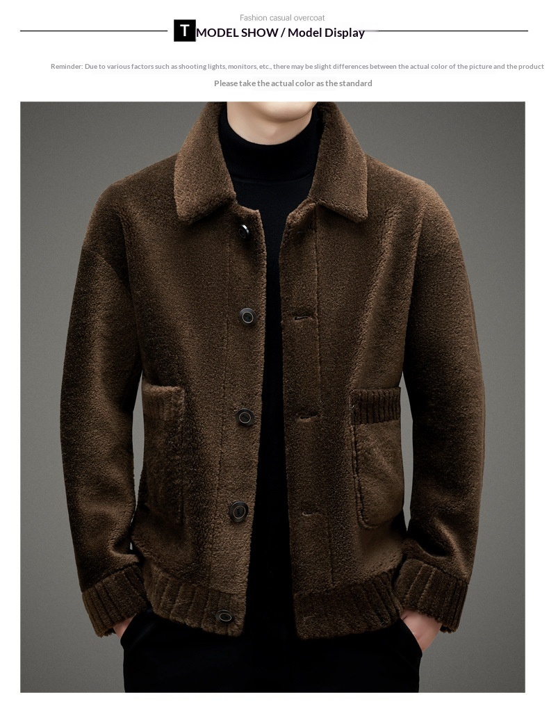 boy Boy Granular Fleece Men's Wool 2022 Winter Wear For Young And Middle-aged Casual Reversible Jacket Loose Fur Coat_voghion.com