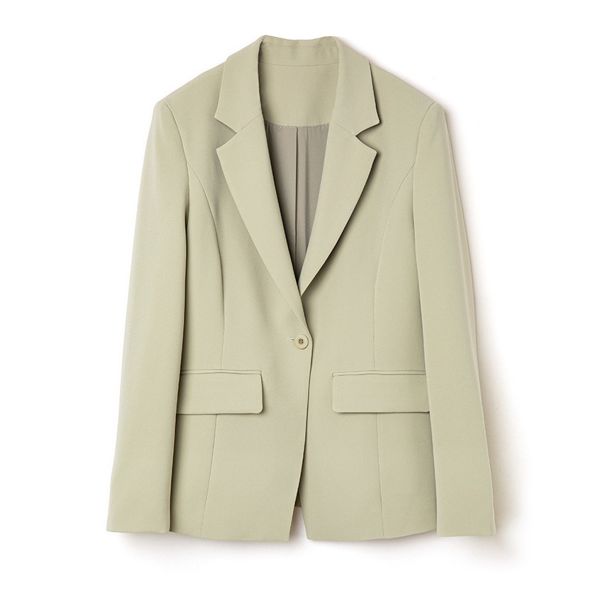 ChicShe Spring And Autumn New Light Green Acetate Small Blazer One Button Two-Piece Professional Suit Set Slim Pants Little_voghion.com