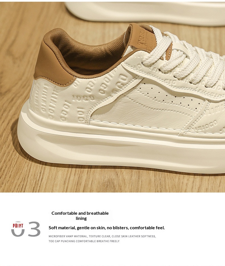 Glide European Suit British Style Thick-Soled White Autumn Breathable Thin Non-Slip Men's Trendy Shoes_voghion.com