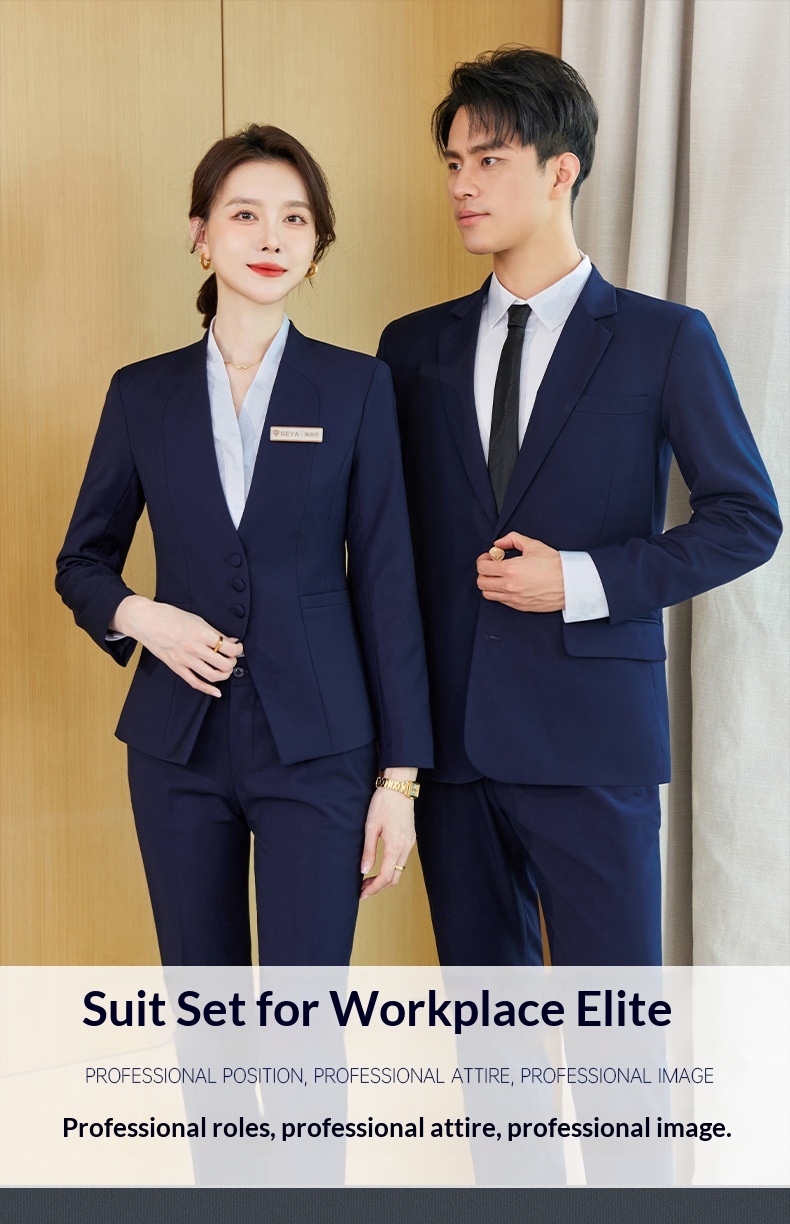 ChicShe Professional Set Unisex Jewelry Store Hotel Front Desk Manager Property Sales Workwear Uniform Suit_voghion.com