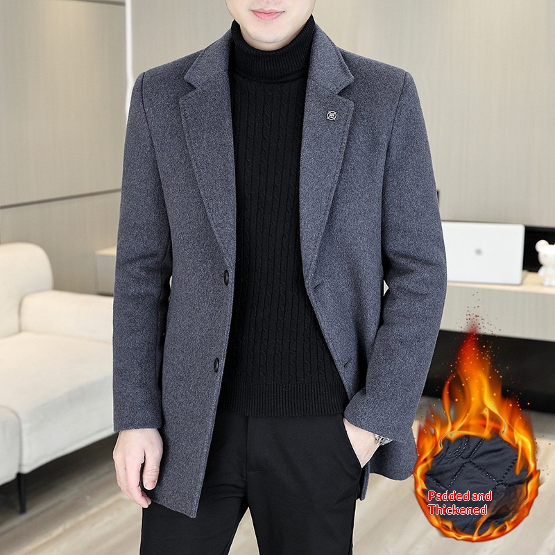 boy Boy Klonti - Autumn Winter Mid-Length Men's Wool With Turn-Down Collar Trench Coat D6609-p135_voghion.com