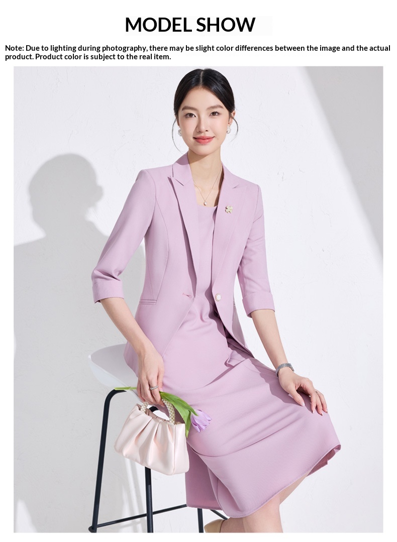 ChicShe Three-quarter Sleeve Small Collar Jacket Women Pants Dress Spring Summer Autumn Two-piece Suit High-end Fashionable_voghion.com