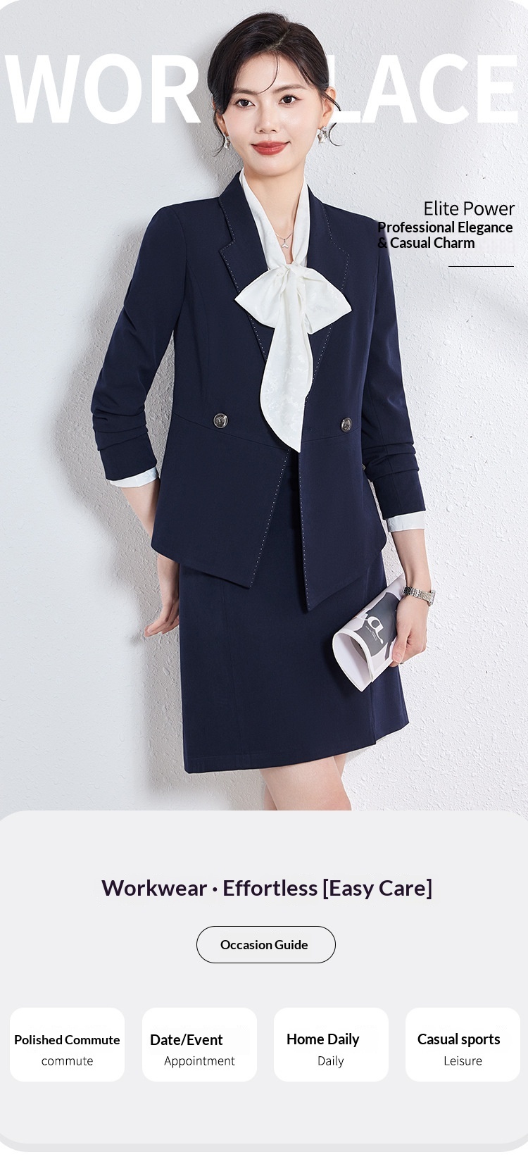 ChicShe Wholesale Autumn New Elegant Interview Management Workwear Slim Fit Manager Formal Professional Suit Set For Women_voghion.com