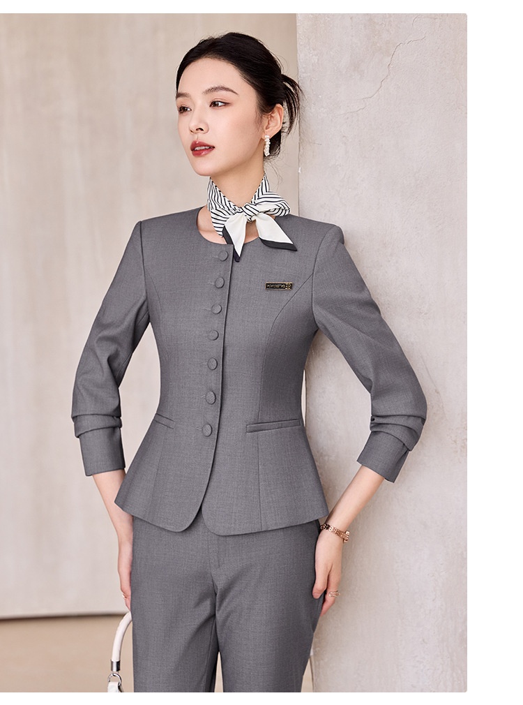 ChicShe Spring And Autumn Long Sleeve Suit Pants Women Professional High-end Fashion Slim Fit Navy Blue Sales Department_voghion.com