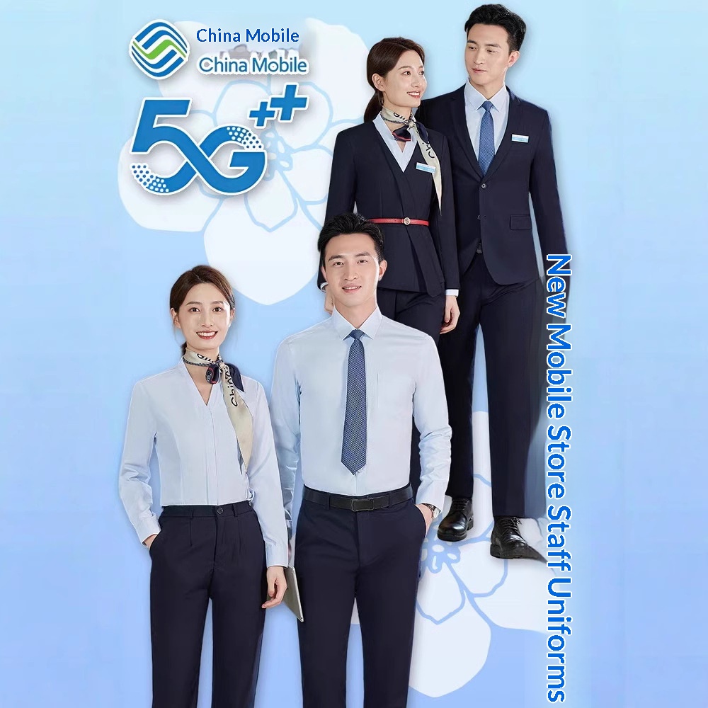 ChicShe China Mobile Company Business Hall Work For Men Women Long And Shirts Uniforms Short Sleeve Full Set New Style_voghion.com