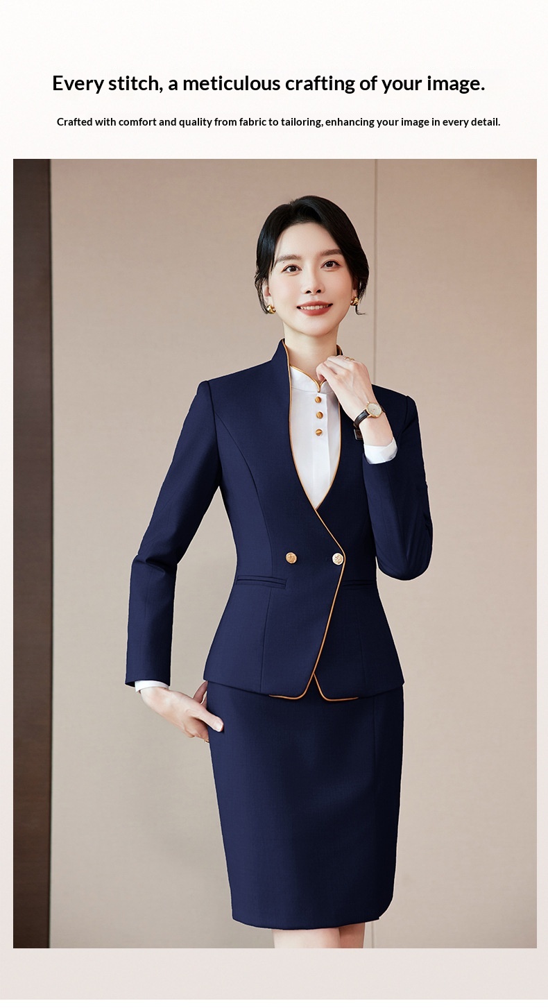 ChicShe 2025 Autumn Winter New Elegant Professional Suit Set For Women Flight Attendant Uniform Hotel Front Desk Reception Work_voghion.com