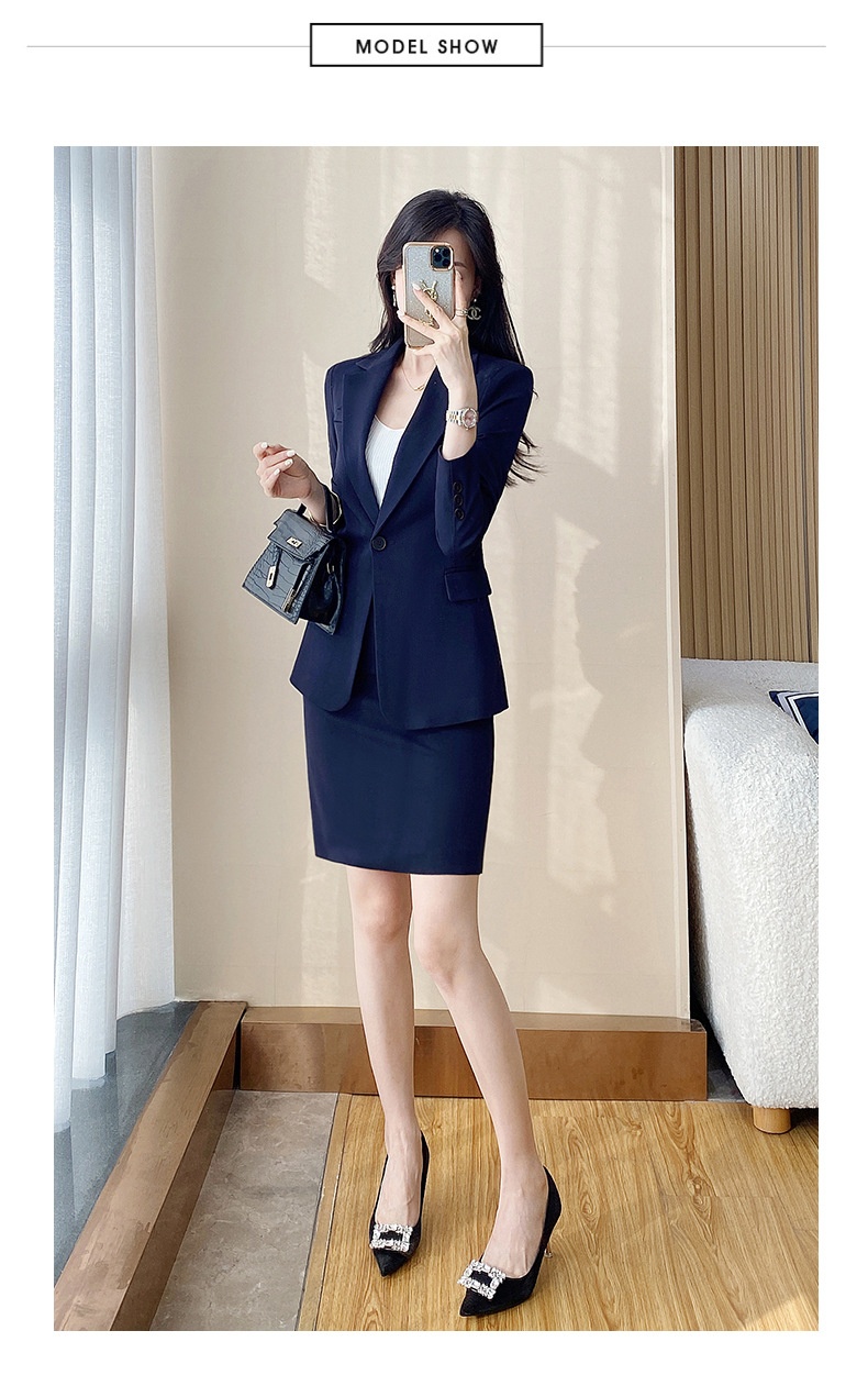 ChicShe 2024 Spring And Autumn New Beige Long Sleeve Professional Small Blazer Jacket Women's Pants Skirt Two-Piece Set_voghion.com