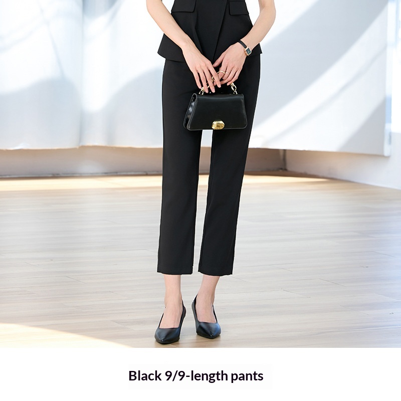 Completo estivo a maniche corte ChicShe da donna, abbigliamento formale professionale sottile 2025, elegante abbigliamento da lavoro per receptionist di hotel._voghion.com