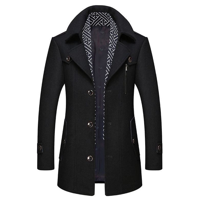 boy Boy New In Stock Wool Autumn Winter Men's Scarf Collar Warm Woolen Trench Middle-aged Coat Jacket_voghion.com