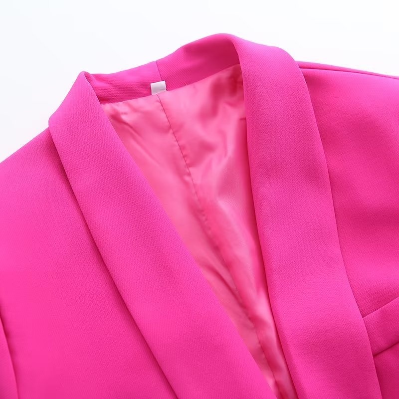 ChicShe Cross-Border European American Spring And Autumn Women's New Style Dress With Belt Small Suit Jacket + Casual Pants Set_voghion.com