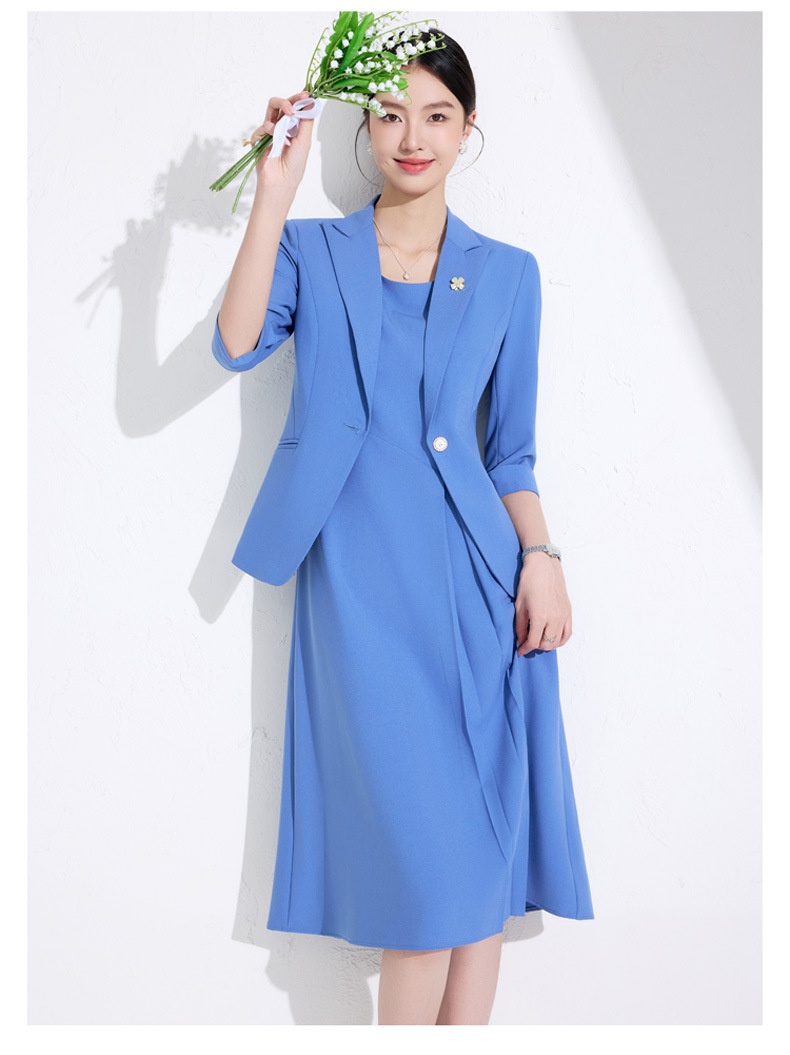 ChicShe Three-quarter Sleeve Small Collar Jacket Women Pants Dress Spring Summer Autumn Two-piece Suit High-end Fashionable_voghion.com