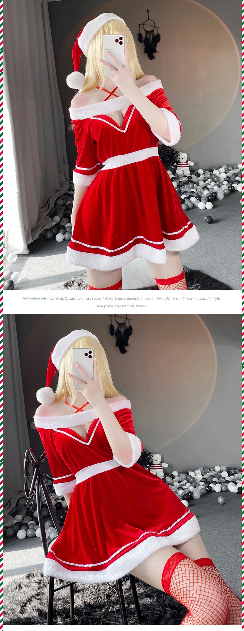 Eros Lab Lin Linting Dessous-Set für Damen – Verführerische Weihnachts- und Festtagsdessous – Flirt- und Bett-Set 2493_voghion.com