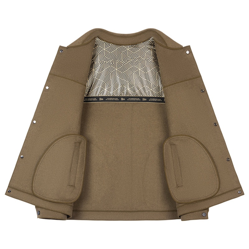 boy Boy 100% Autumn Winter Cashmere Executive Jacket Men's Short Lapel Wool Double-Sided Coat_voghion.com