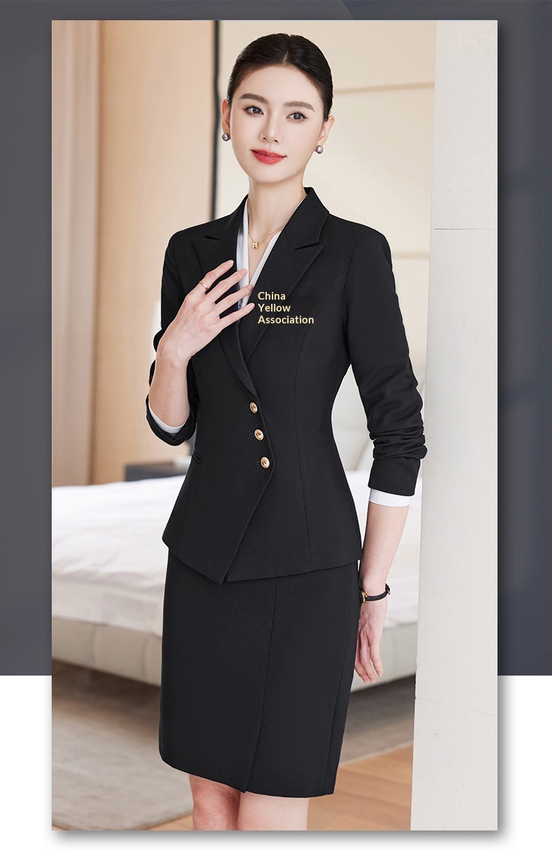 ChicShe Gray Suit Set For Women Hotel Customer Service Manager Workwear Management Commuting Formal Wear Elegant And_voghion.com