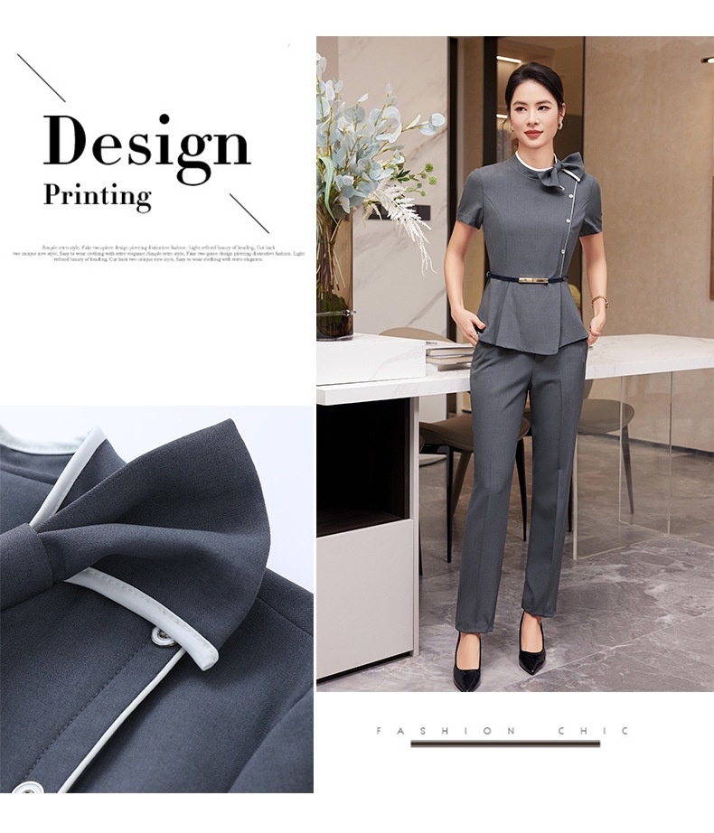 ChicShe 2025 Summer Fashion Women's Short Sleeve Professional Suit Dress High-end Reception Beauty Salon Hotel Front Desk_voghion.com