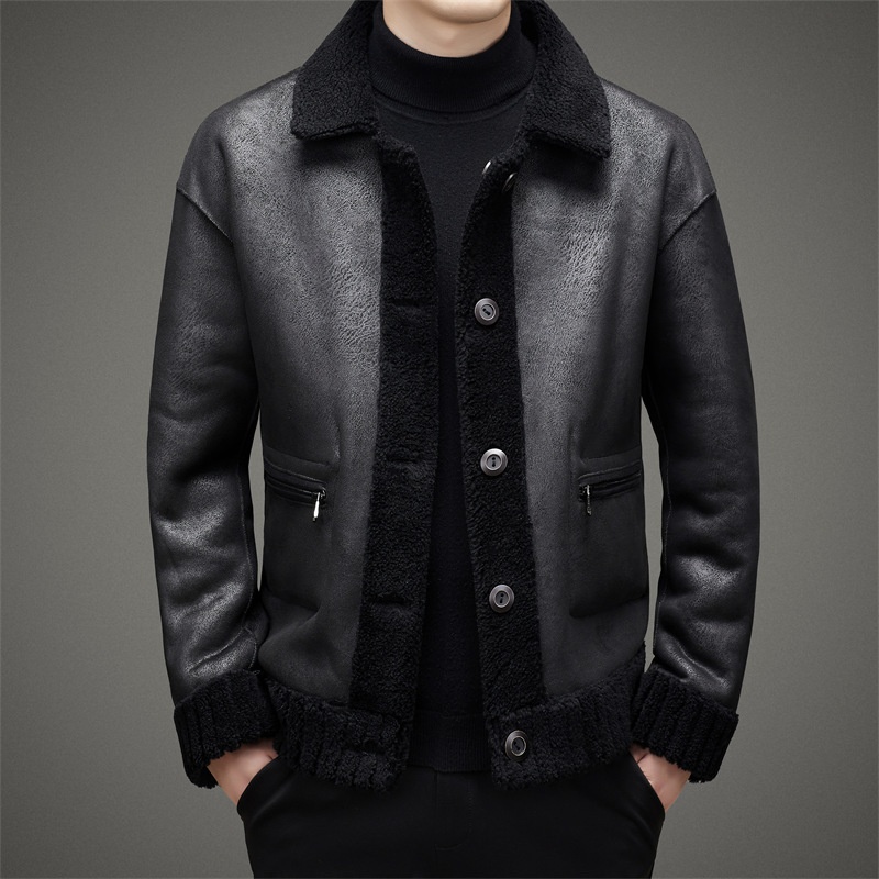 boy Boy Granular Fleece Men's Wool 2022 Winter Wear For Young And Middle-aged Casual Reversible Jacket Loose Fur Coat_voghion.com