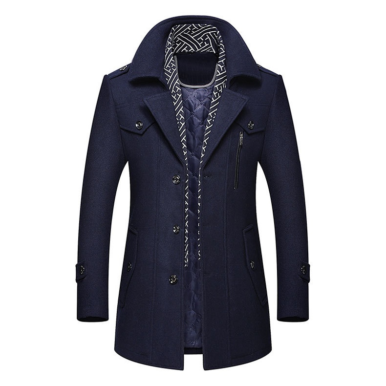 boy Boy New In Stock Wool Autumn Winter Men's Scarf Collar Warm Woolen Trench Middle-aged Coat Jacket_voghion.com