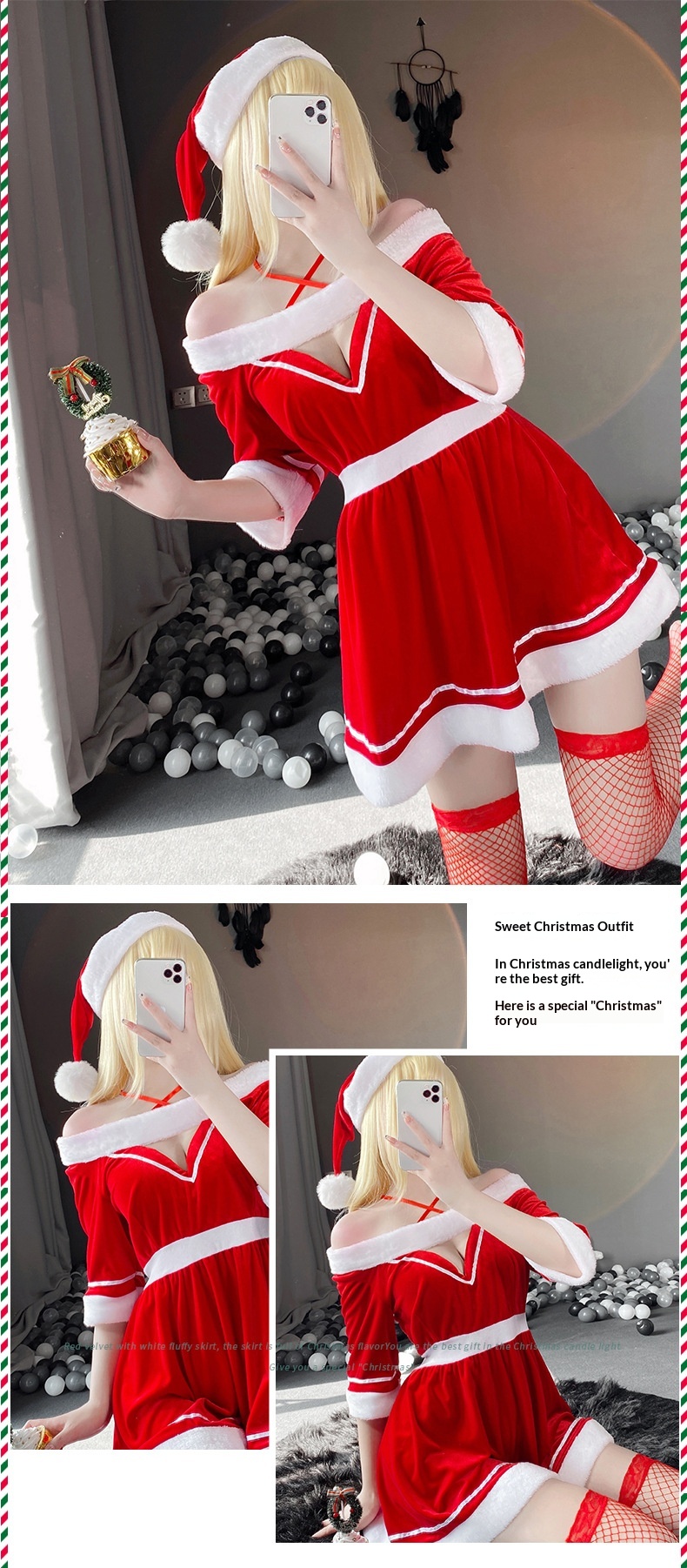 Eros Lab Lin Linting Dessous-Set für Damen – Verführerische Weihnachts- und Festtagsdessous – Flirt- und Bett-Set 2493_voghion.com