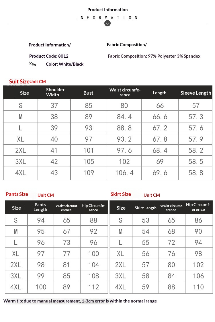 ChicShe 2023 Primavera ed Estate Nuovo Abbigliamento Professionale Donna Moda Doppiopetto Completo Bianco Estetista Colletto Bianco_voghion.com