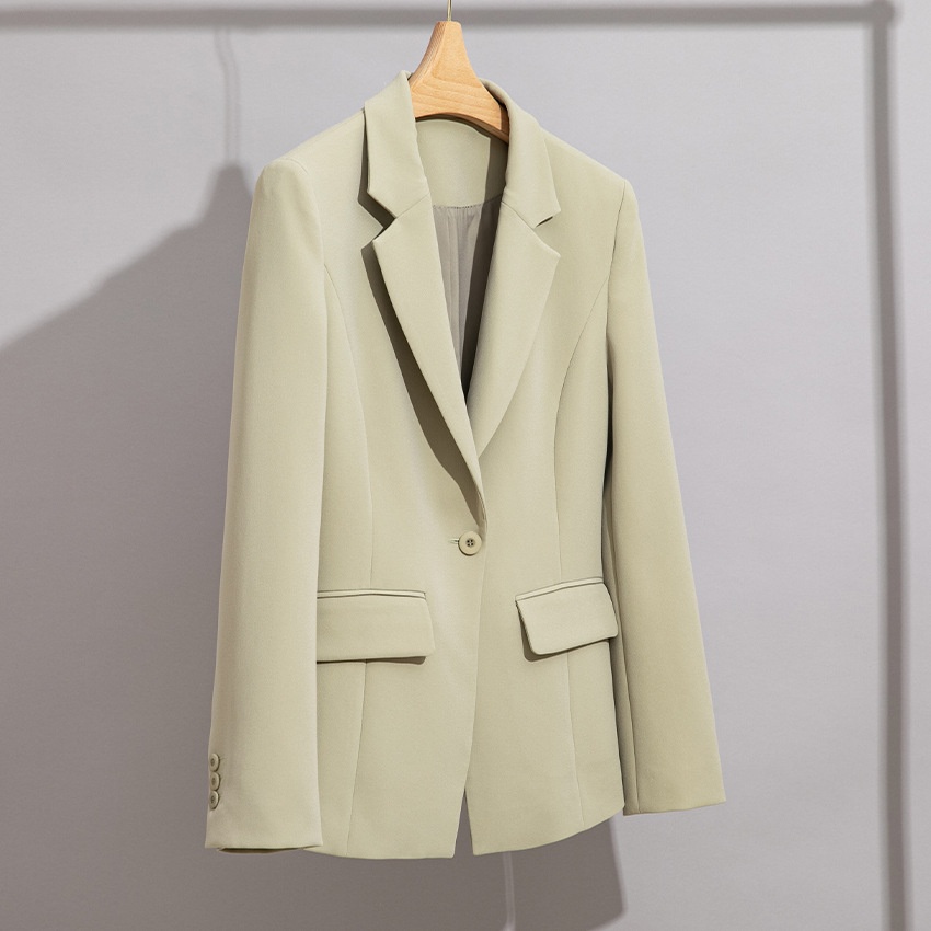 ChicShe Spring And Autumn New Light Green Acetate Small Blazer One Button Two-Piece Professional Suit Set Slim Pants Little_voghion.com