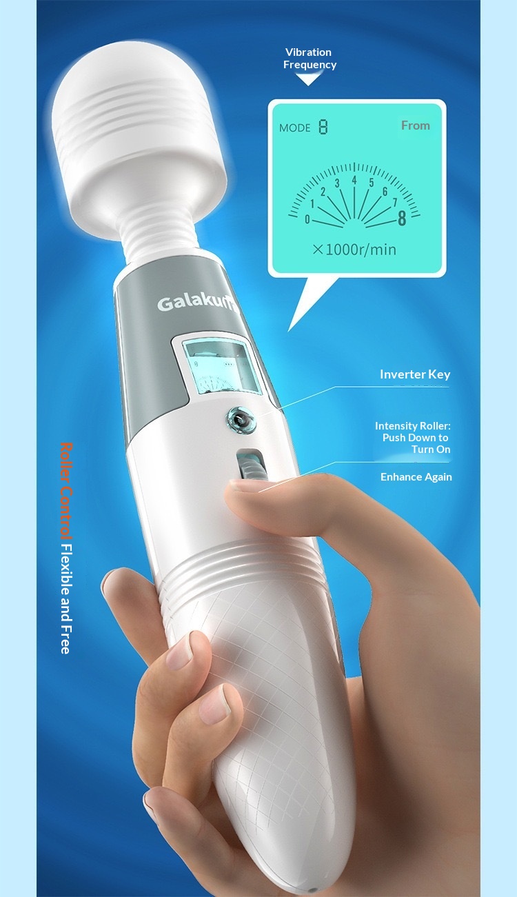 Eros Lab GALAKU Speed Angel AV Stick Heating Version LCD Display Vibrator Rechargeable Female Masturbator_voghion.com