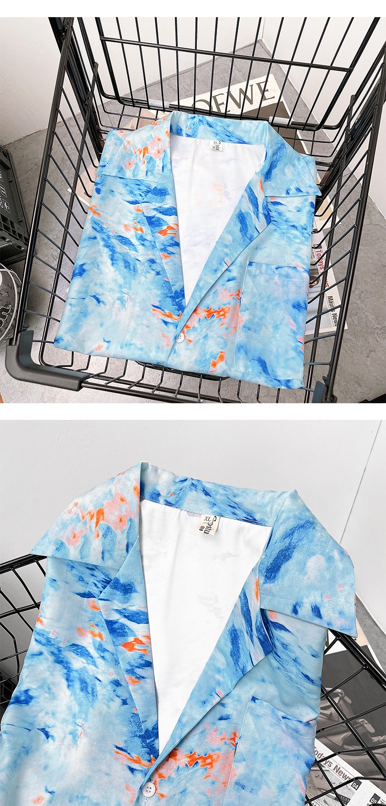 ForMen Sommer-High-End-Herrenhemd mit Batikmuster, Blumenmuster, kurzen Ärmeln und lockerem Kuba-Kragen – ein angesagter Trend_voghion.com