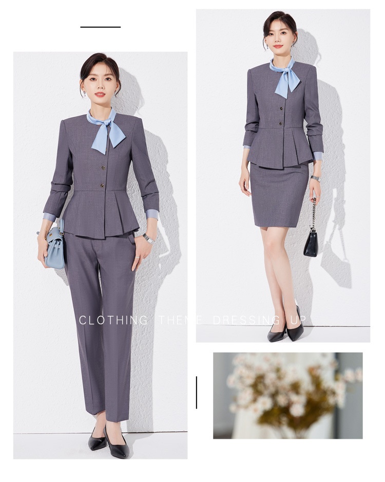 ChicShe 2025 Spring Autumn New Long Sleeve Professional Suit Set Women With Elegant Bow Tie For Hotel Front Desk And Beauty_voghion.com