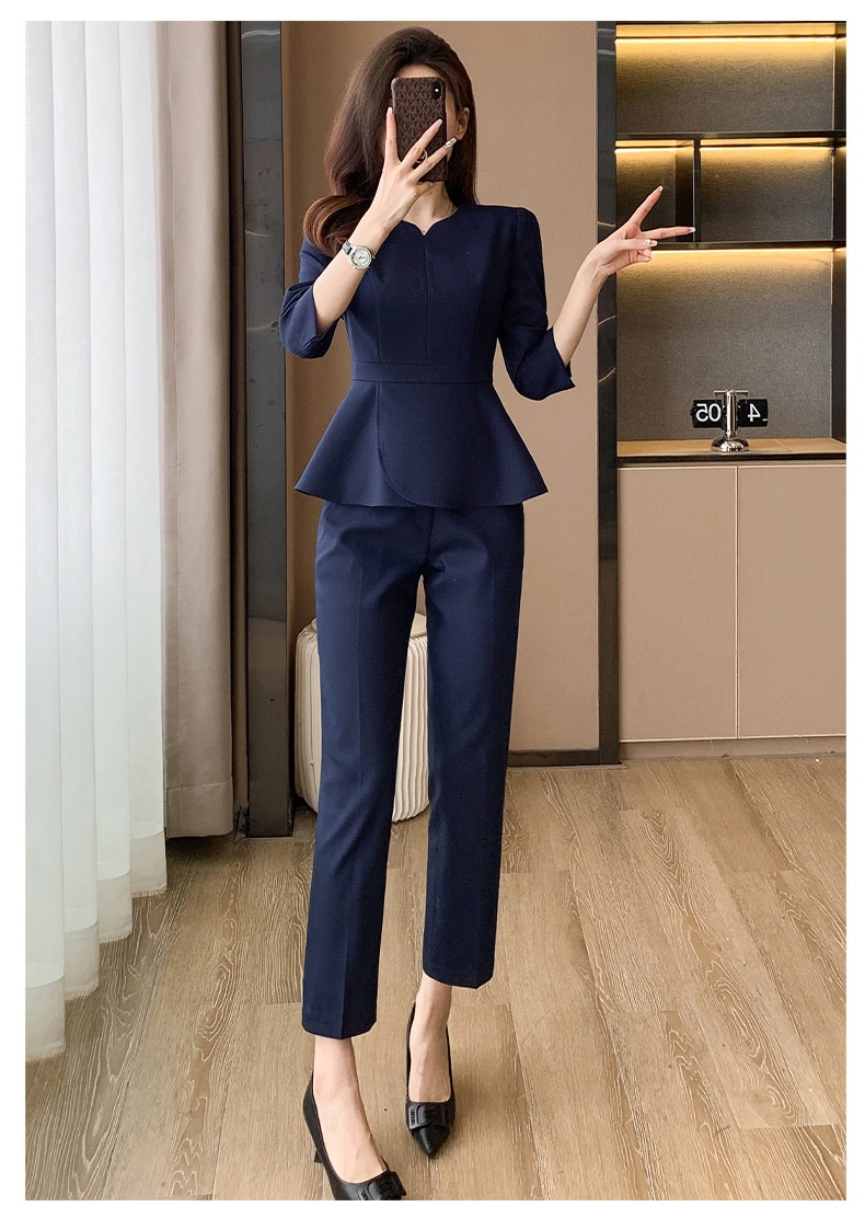 ChicShe 2024 Spring And Autumn New Apricot Color Three-Quarter Sleeve Professional Casual Blazer Women's Pants Skirt Two-Piece_voghion.com