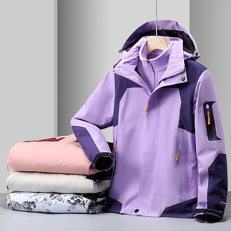 boy Boy Robo Outdoor 3-in-1 For Men And Women, Couple's Large Size Hiking Suit With Fleece, Warm Three-Piece Set Jacket_voghion.com